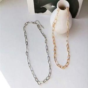 2 Piece Silver & Gold Chain Necklaces